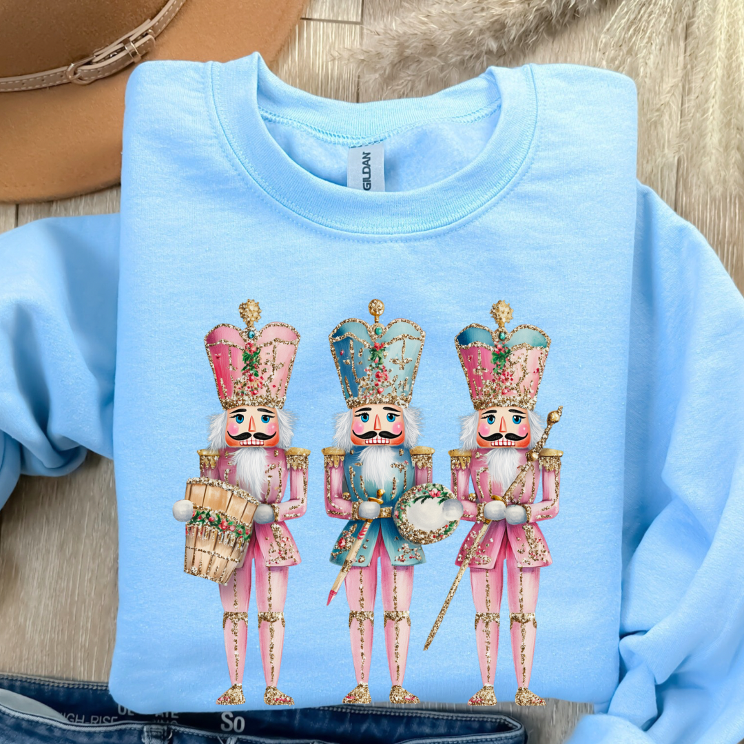 Nutcracker Faux Sequins Pink  (DTF - Direct to Film - CUSTOM - Gildan Sweatshirt)
