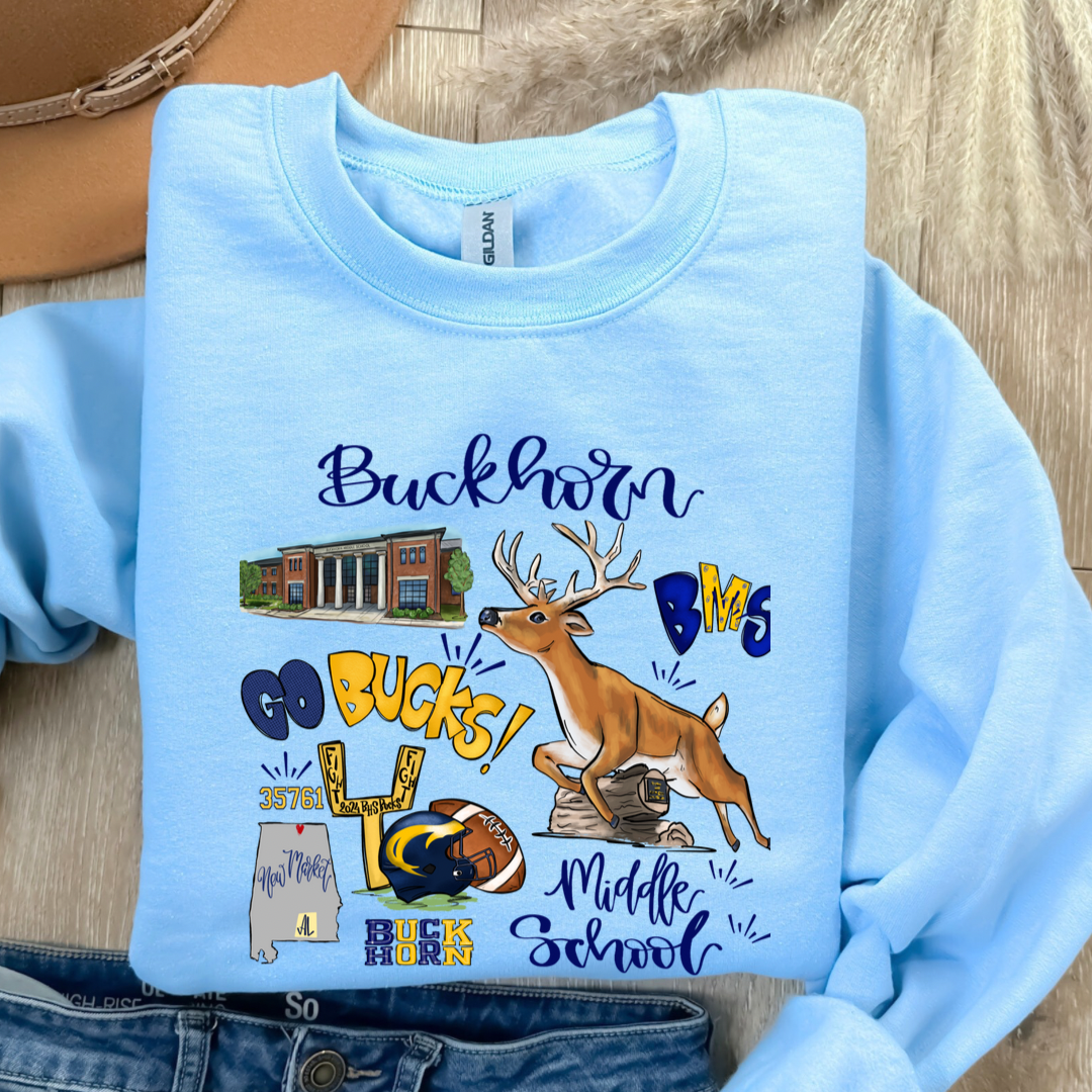 Buckhorn Middle School NEW Collage (DTF - Direct to Film Tshirt or Sweatshirt)