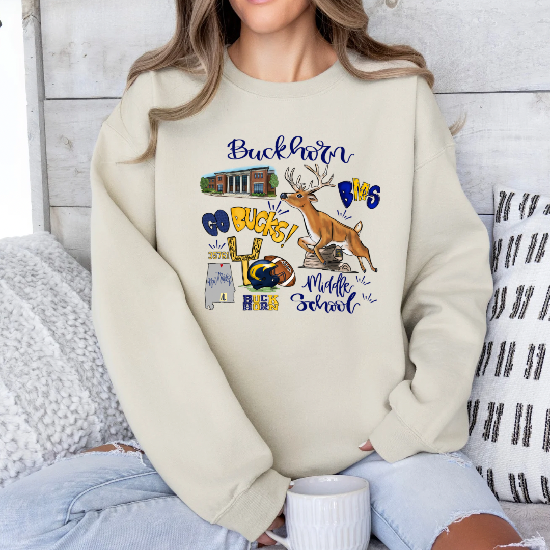 Buckhorn Middle School NEW Collage (DTF - Direct to Film Tshirt or Sweatshirt)