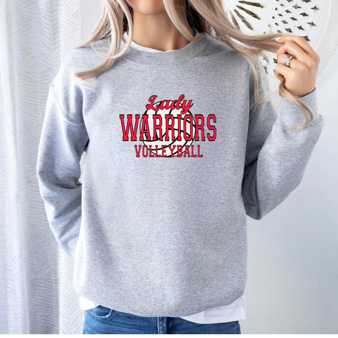 Lady Warriors Volleyball (Color Will Be Pink) (DTF - Direct to Film - Gildan Sweatshirt)
