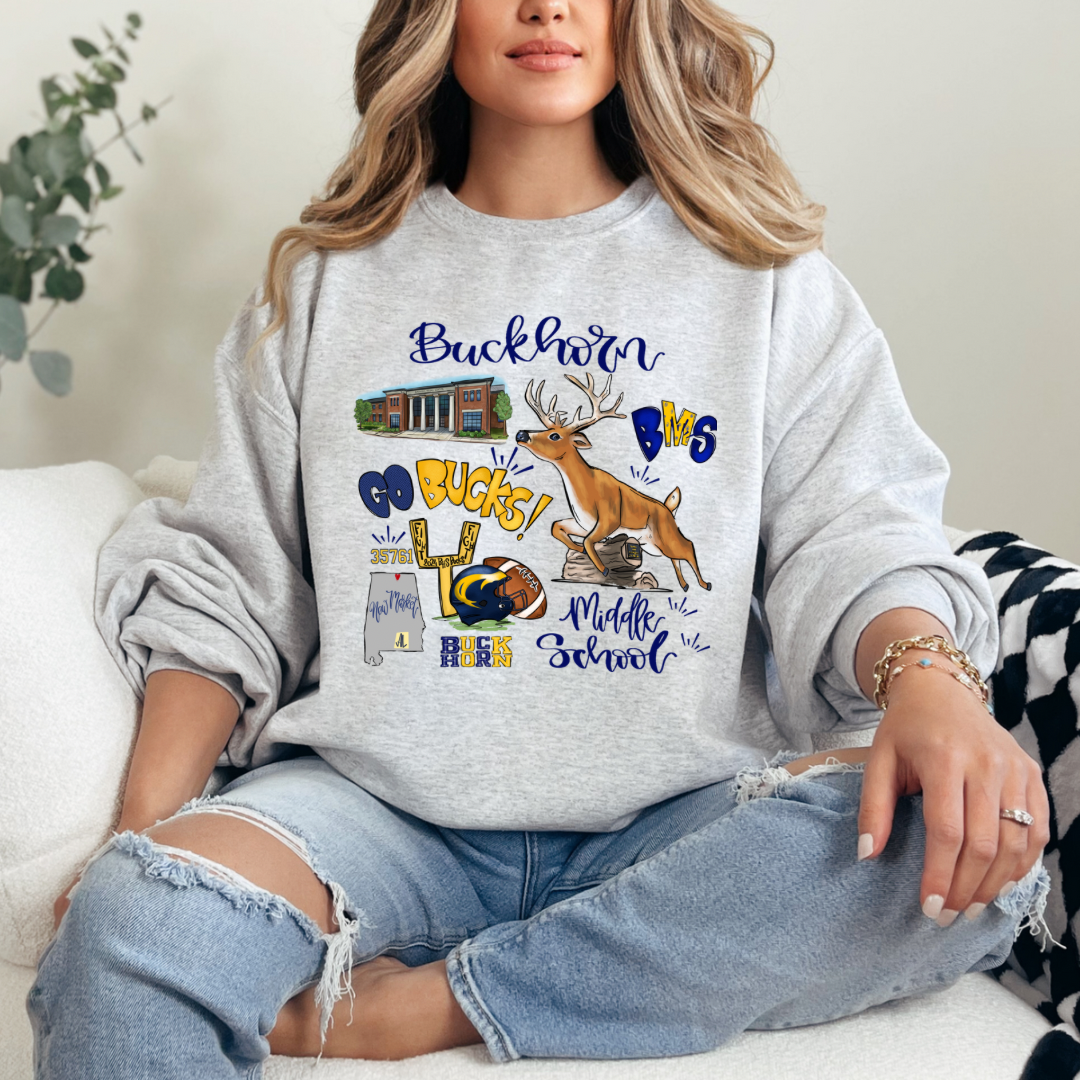 Buckhorn Middle School NEW Collage (DTF - Direct to Film Tshirt or Sweatshirt)
