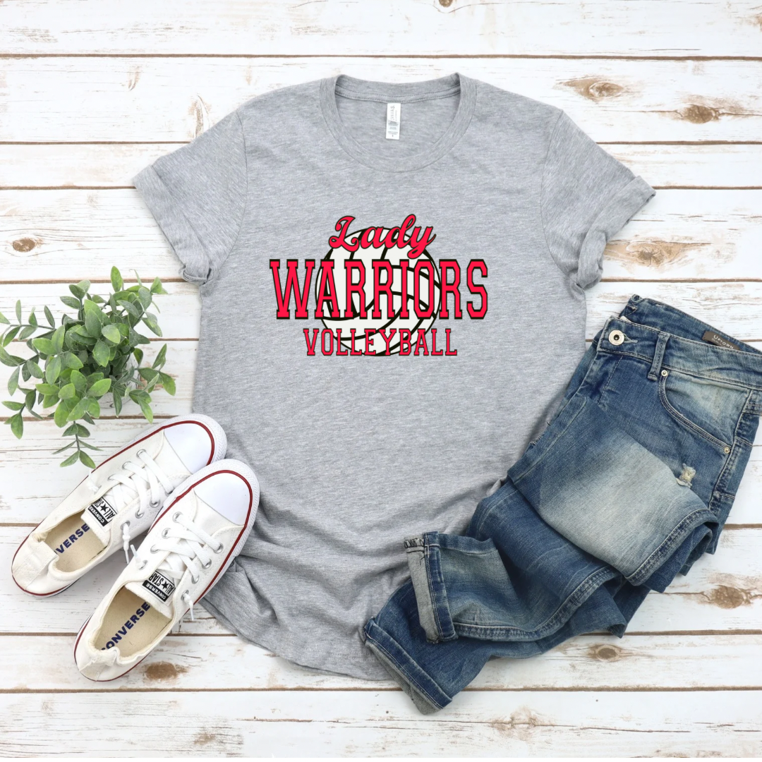 Lady Warriors Volleyball (Color Will Be Pink) (DTF - Direct to Film - Gildan Sweatshirt)