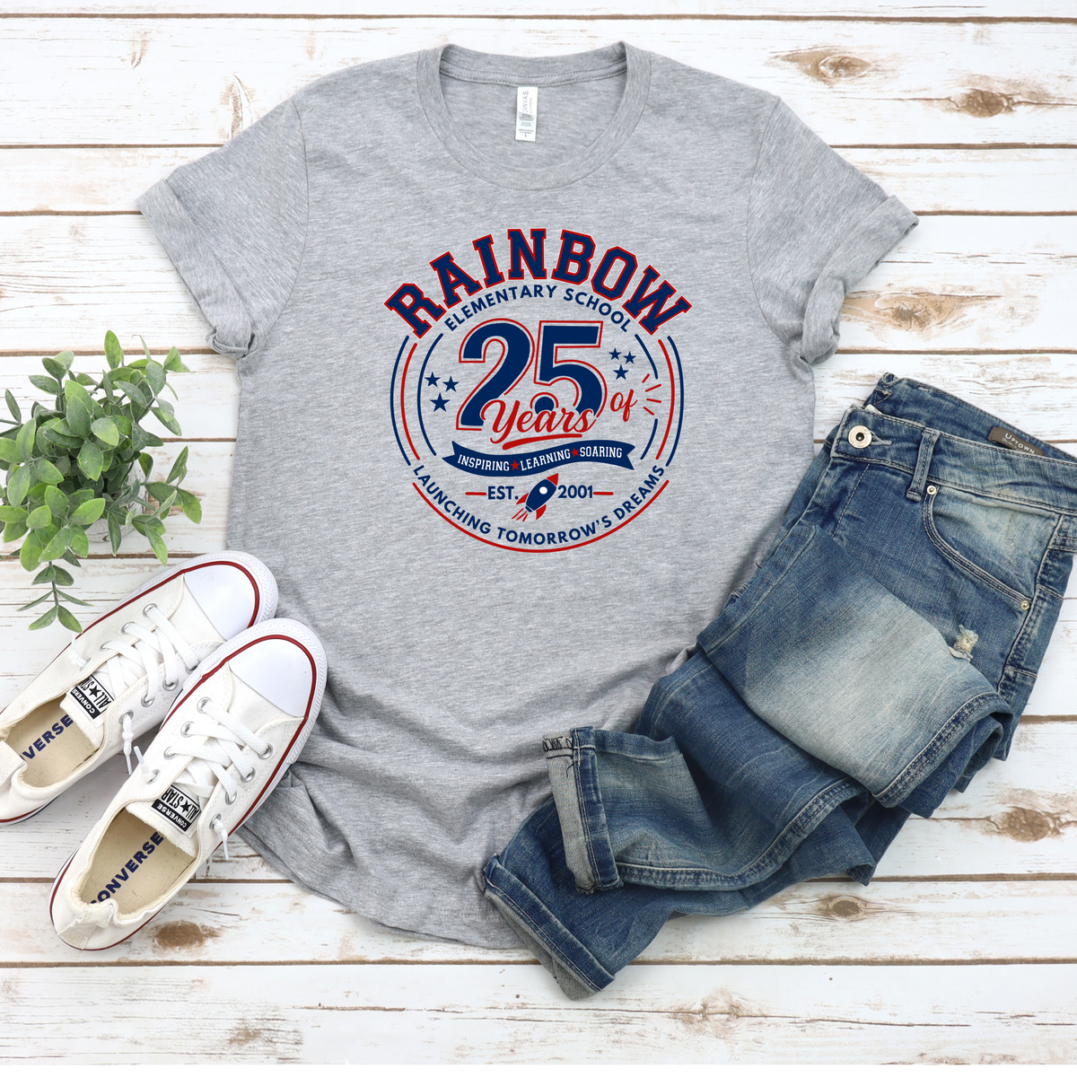 RAINBOW Elementary 25th Anniversary Design (DTF - Direct to Film Tshirt or Sweatshirt)