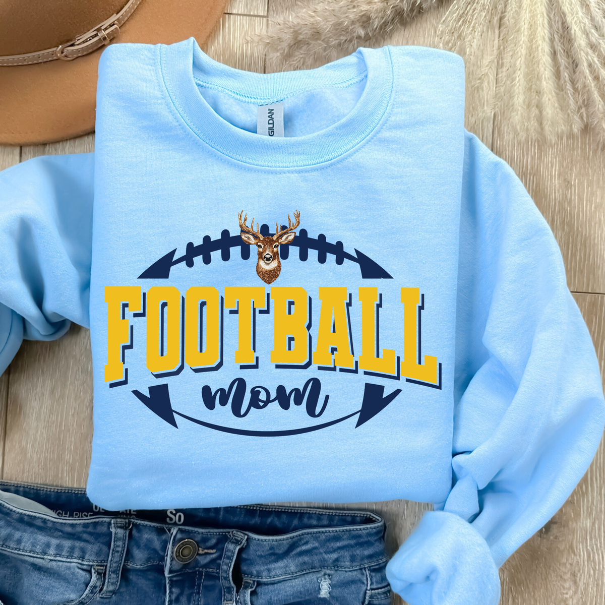BUCKHORN BUCKS Faux Rhinestone Football 2026 (DTF - Direct to Film Tshirt or Sweatshirt)