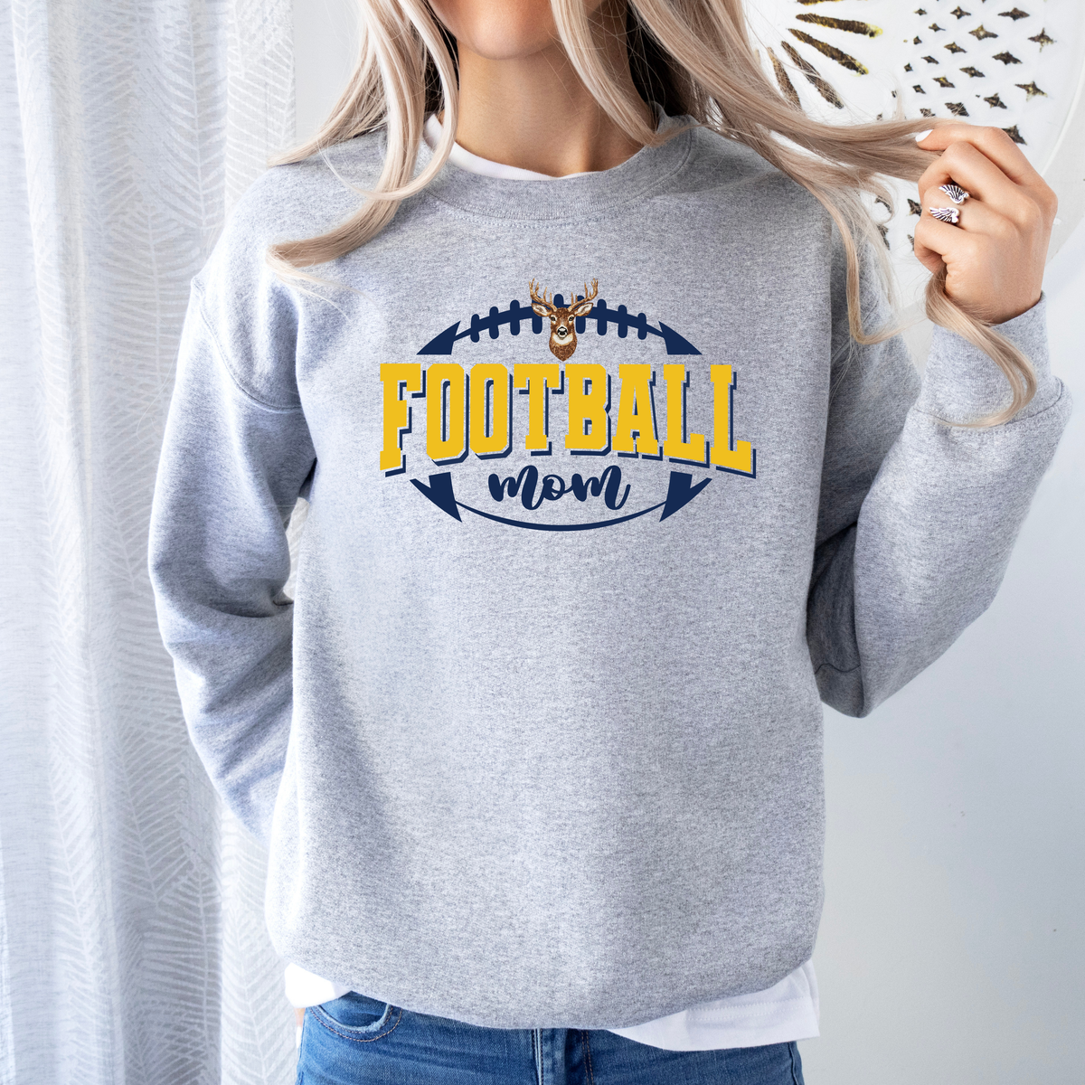 BUCKHORN BUCKS Faux Rhinestone Football 2026 (DTF - Direct to Film Tshirt or Sweatshirt)