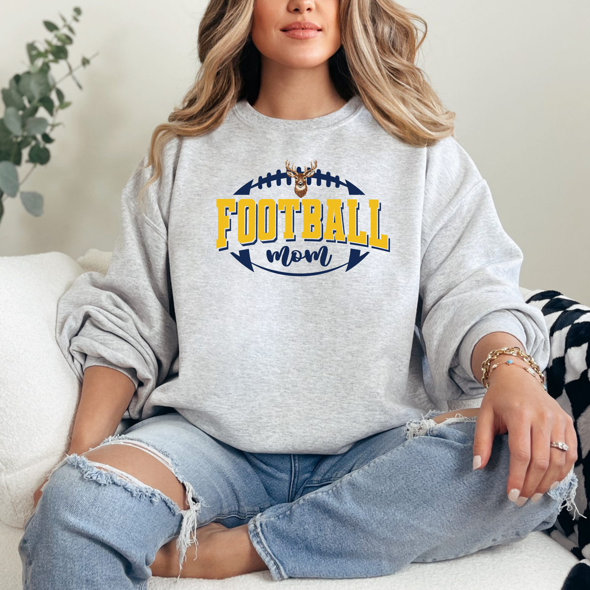 BUCKHORN BUCKS Faux Rhinestone Football 2026 (DTF - Direct to Film Tshirt or Sweatshirt)
